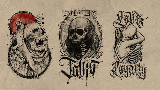 Hand-drawn tattoo designs by Xelo — Trash polka — dark